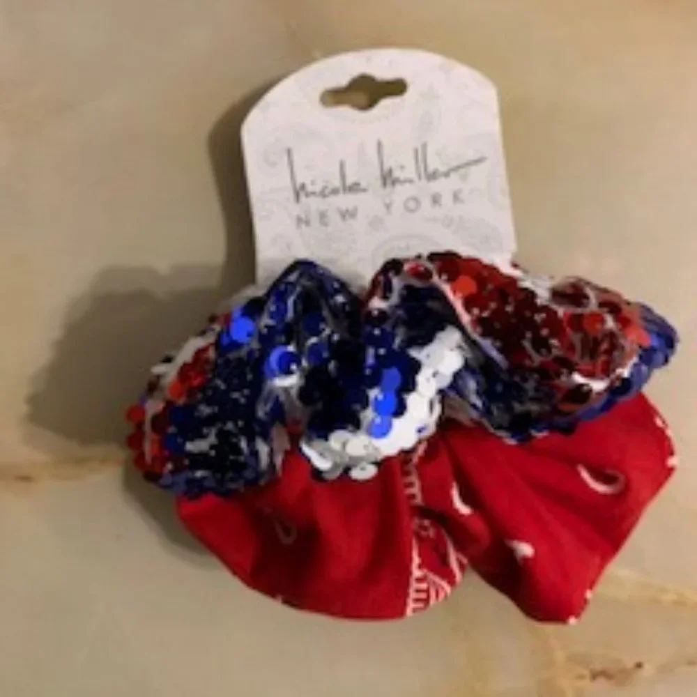 Nicole Miller 2 patriotic scrunchies
